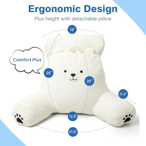 Reading Pillow Plus, Crystal Velvet Back Pillow Bed Sitting Up - Image 2