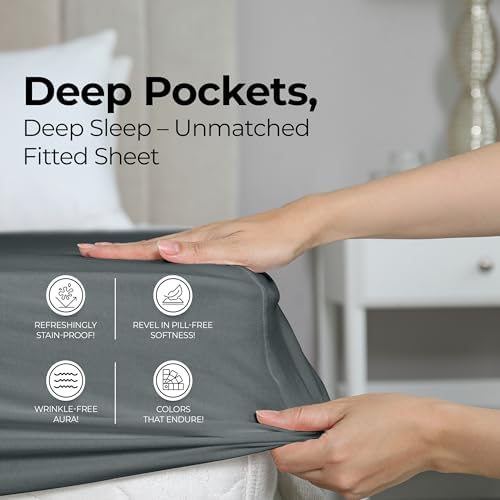 Twin XL Fitted Sheet, Ultra Soft Fits Up to 15 Inch Deep Pocket - Image 4