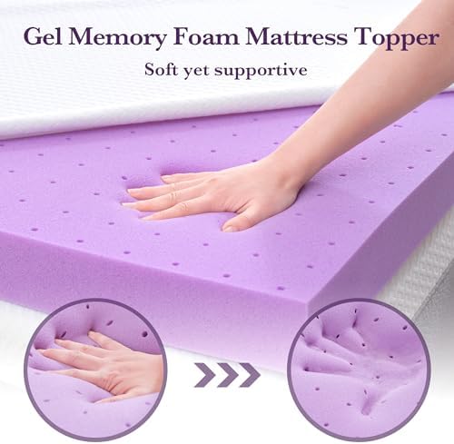 SINWEEK 3 Inch Gel Memory Foam Mattress Topper, Queen Size - Image 2