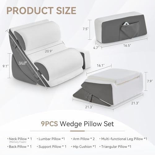 Yojoker 9PCS Orthopedic Bed Wedge Pillow Set - Image 5