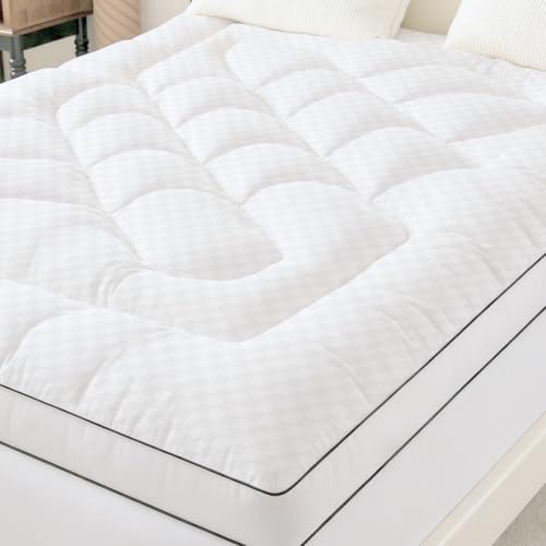 Twin Size Mattress Topper, Quilted Fitted Machine Washable Bed Mattress Pads by IMOXPTEHeadboardPillow
