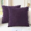 CaliTime Decorative Couch Throw Pillow Covers 18 X 18 Inches Plum Purple by CaliTime