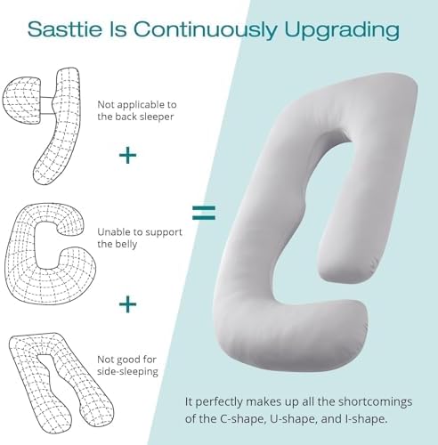 Cooling Pregnancy Pillows for Sleeping, Light Grey - Image 5