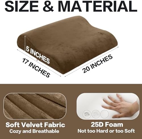HOMBYS Extra Large Recliner Leg Pillow, Foam Foot Rest Cushion Wave Shape - Image 2