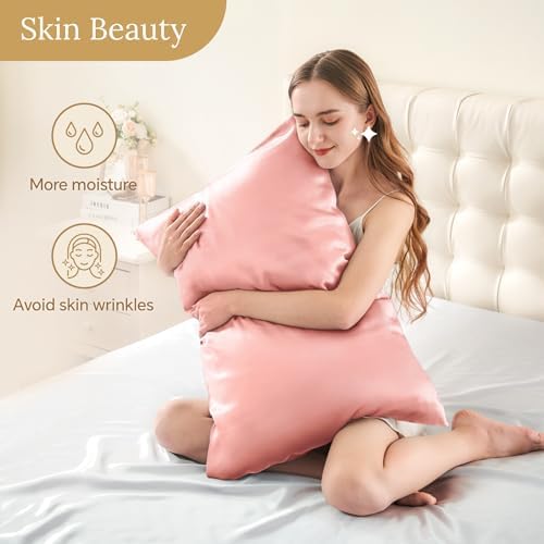INFIIXSO Silk Pillow Cases 2 Pack, Standard Size, Hidden Zipper, Blush Pink - Image 4