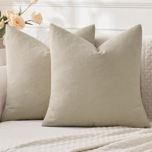 MIULEE Light Taupe Chenille Couch Throw Pillow Covers by MIULEE