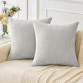MIULEE Soft Chenille Throw Pillow Covers Light Gray 18x18 Inch Pack of 2 by MIULEE