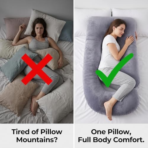 U-Shaped Full Body Pillow for Adults, Maternity Pillow - Image 3