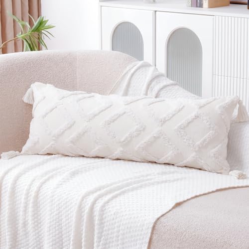 PANOD Decorative Long Lumbar Pillow Cover 12x36 Boho, Super Soft Chenille Extra - Image 4