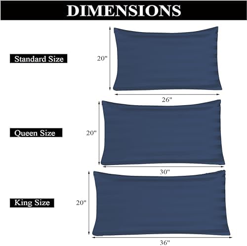 100% Egyptian Cotton Pillow Protectors Set of 2, 600 Thread Count King Size Bed - Image 7