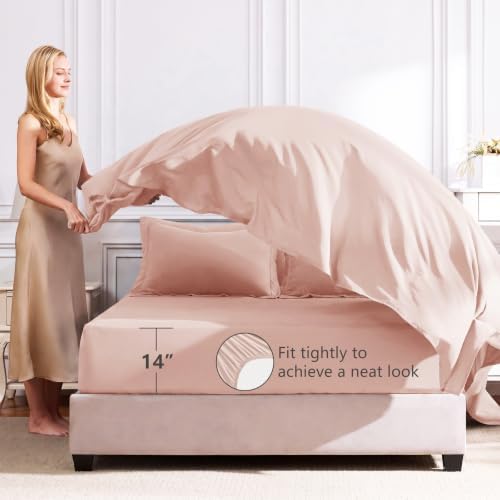 CozyLux Full Comforter Set 82"x86" Blush Pink - Image 5