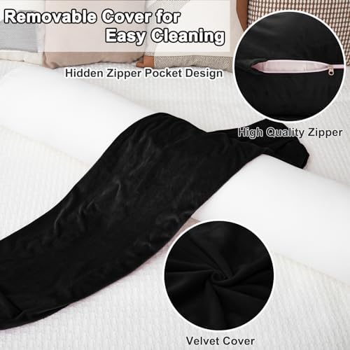 1 MIDDLE ONE Round Body Pillow for Adults, Long Bolster Pillow for Bed - Image 3