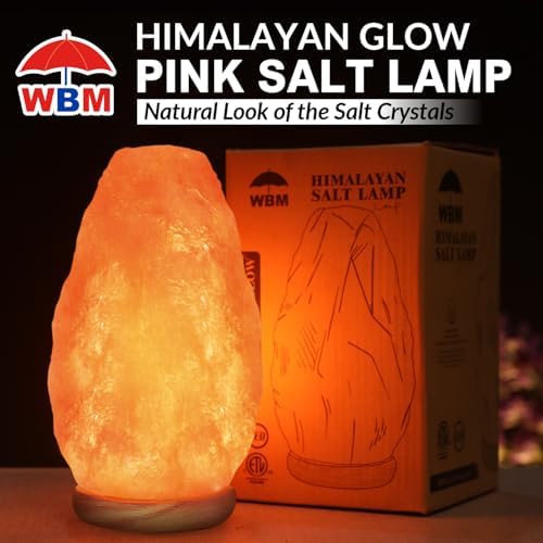 WBM Salt Lamp - USB Himalayan Salt Lamp with Touch Dimmer Control, Natural Pink Crystal, 5-7 lbs, Wooden Base, LED Bulb, Room Decor, Home Decor, Relaxation, Ambiance, Gift - Image 4