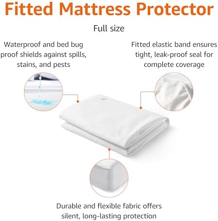 Amazon Basics Waterproof Mattress Protector, Full Size, 18-Inch Deep Pocket - Image 2
