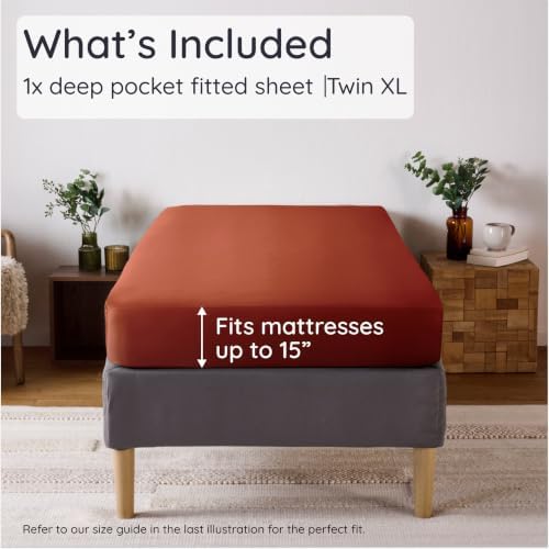 Bambaw 100% Viscose Derived from Bamboo Fitted Sheet Twin XL – Cooling Fitted - Image 2