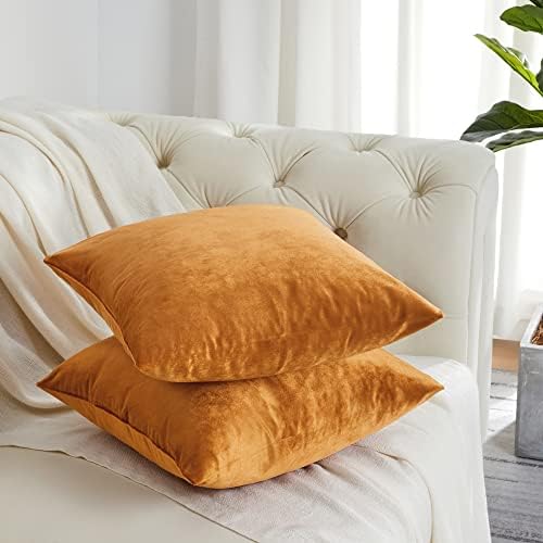 GIGIZAZA Decorative Throw Pillow Covers 16 x 16, Cinnamon Orange Soft Pillow - Image 3