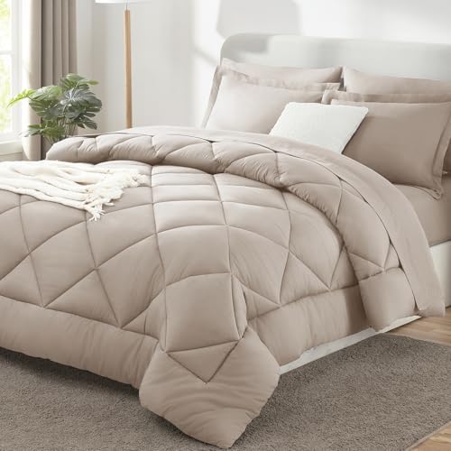 CozyLux King Comforter Set 102"x90" Linen by CozyLux