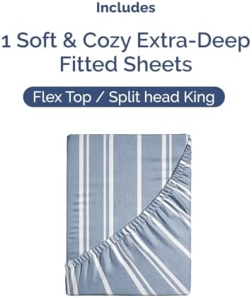 CGK Linens Extra Deep Flex Top Split Head King Fitted Sheet - Image 4