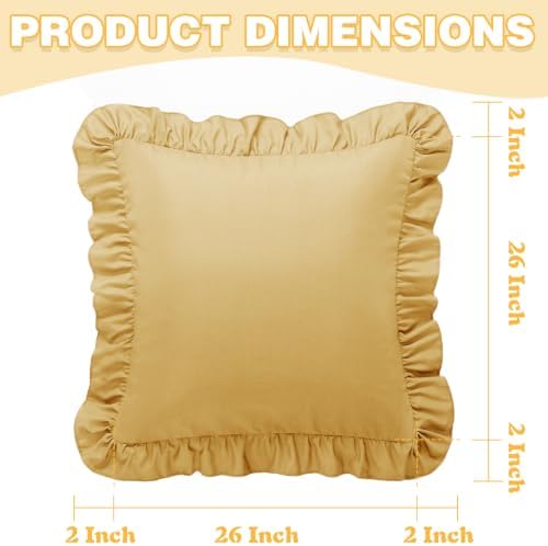 KKJIAF 2 Pack Ruffle Pillow Cases 26x26 Inches - Image 3
