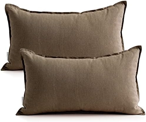 Jeanerlor Natural Cotton Linen Green Decorative 12"x20" Throw Pillow Case - Image 3