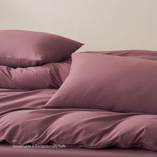 JELLYMONI 100% Washed Cotton Pillowcases, Envelope Closure 2-Pack - Image 3