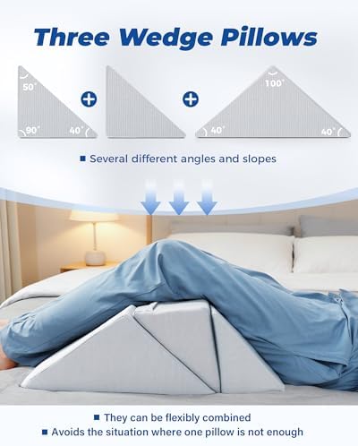 Positioning Wedge Pillow for Side Sleeping, Off-white Gray - Image 4
