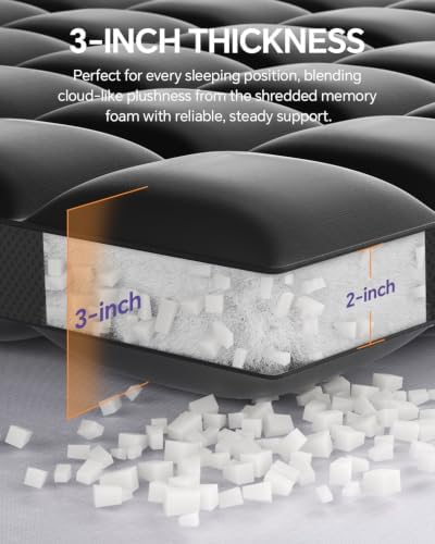 ChiXpace Dual Layer 5 Inch Memory Foam Mattress Topper Queen - Image 2