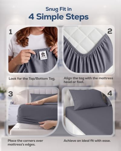 Twin Fitted Sheet, Ultra Soft Fits Up to 15 Inch Deep Pocket - Image 4