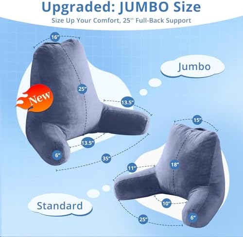Sasttie Reading Pillow for Bed, Back Pillow for Sitting Up - Image 2
