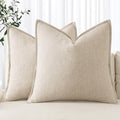 MIULEE Decorative Linen Euro Sham Pillow Covers 28x28 Inch Natural Beige by MIULEE