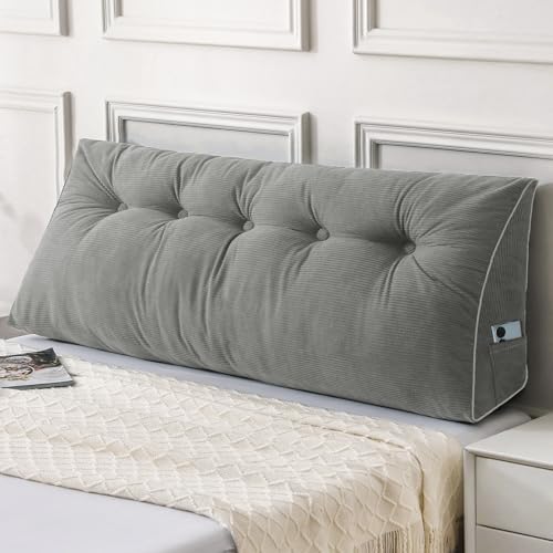 Sasttie Headboard Pillow Full, Wedge Pillow Headboard, Light Grey by SASTTIE