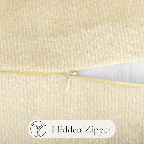 JoraLion 14x36 inch Boucle Lumbar Pillow Cover, Ivory Woven Texture Neutral - Image 5