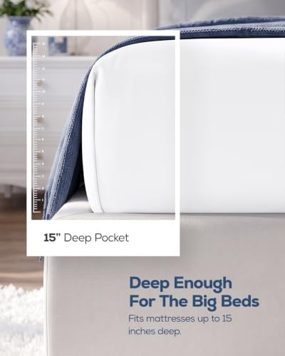 Twin Fitted Sheet, Ultra Soft Fits Up to 15 Inch Deep Pocket - Image 2