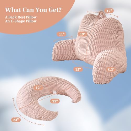 17" Reading Pillow for Bed, U Shaped Arm & Elbow Support - Image 3