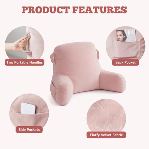 Reading Pillow for Bed, Back Pillow for Bed Sitting Up, Lumbar Support Pillow - Image 6
