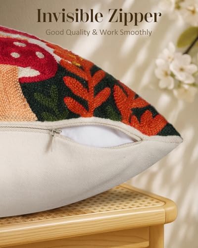 Embroidered Throw Pillow Cover 18x18 Inch - Image 3