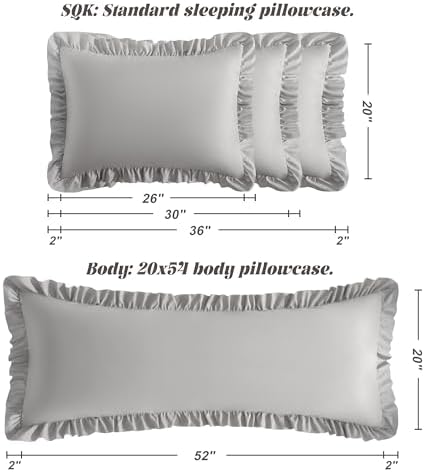 BEDSUM King Ruffled Pillow Shams - Image 3