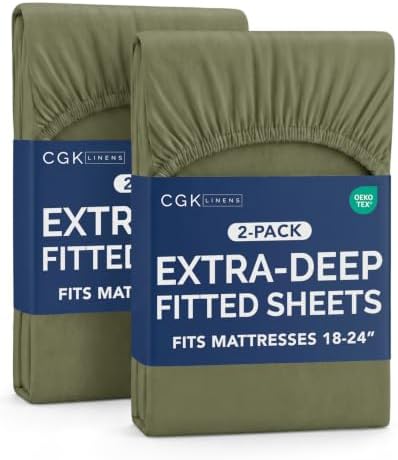 CGK Linens 2 Pack Extra Deep Twin Fitted Sheets by CGKUnlimited