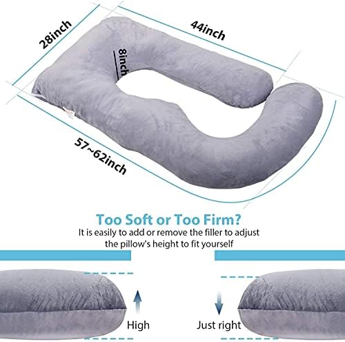 Jcickt Pregnancy Pillow for Sleeping, 59 inch J/U-Shaped Maternity Pillow - Image 6