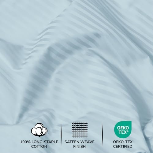 Feather & Stitch 100% Cotton Sateen 500 TC Queen Size Bed Sheet Set - Image 5