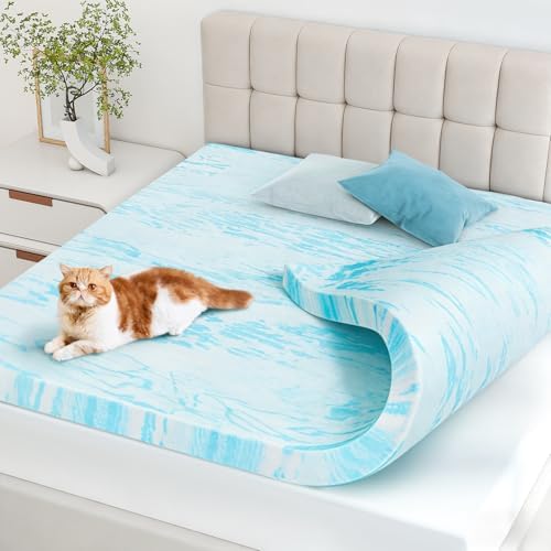 Topper 2 Inch Memory Foam Mattress Topper, Cooling Gel Foam Mattress Topper by Relaxinsideexploreoutside