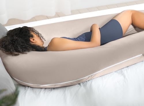 QUEEN ROSE 65 Inch Cooling U Shaped Pregnancy Pillow, Maternity Body Pillow - Image 6