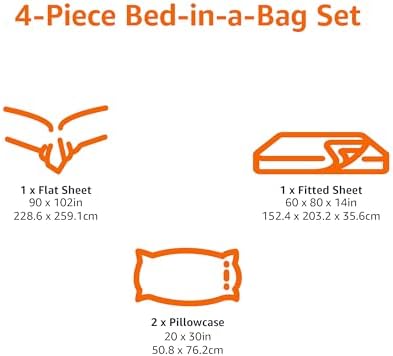 Amazon Basics Lightweight Breathable Microfiber 4-Piece Bed Sheet Set - Image 6