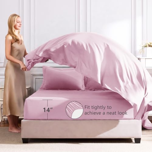 CozyLux Queen Comforter Set 88"x88" Light Pink - Image 5