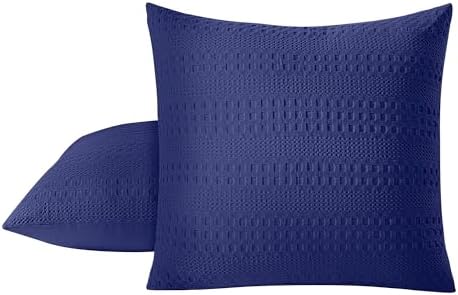 100% Coton Waffle Weave Euro Shams 2 Pack, Soft Aesthetic Throw Pillow Covers - Image 6