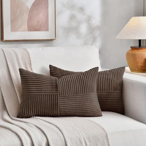 Fancy Homi 2 Packs Dark Brown Lumbar Decorative Throw Pillow Covers 16x32 Inch - Image 5