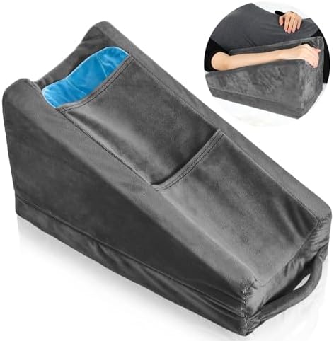Buryeah Dark Gray Arm Elevation Pillow 2 Pocket, Plush Material by Buryeah