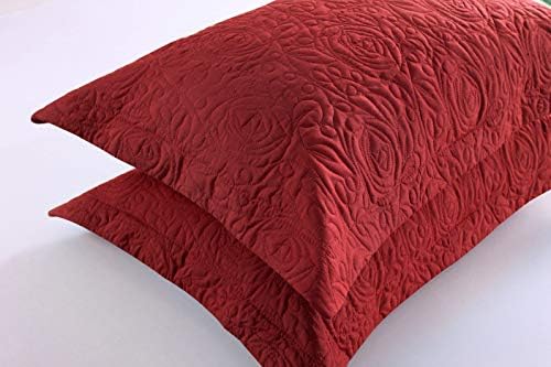 MarCielo 2-Piece Embroidered Pillow Shams, King Decorative Microfiber Pillow - Image 4