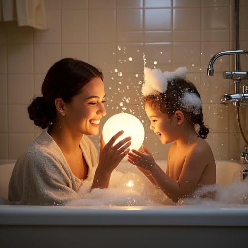 LED Ball Light, 6-inch Glowing Orb Light, Rechargeable Globe Lamp, Dimmable Mood Lights W/Remote, Waterproof Ambient Lighting Lamp for Desk Bedroom Bathroom Patio - Image 6