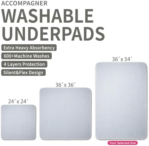 Accompagner Incontinence Bed Pads Washable Waterproof Underpads 36"x54" 2pc - Image 4